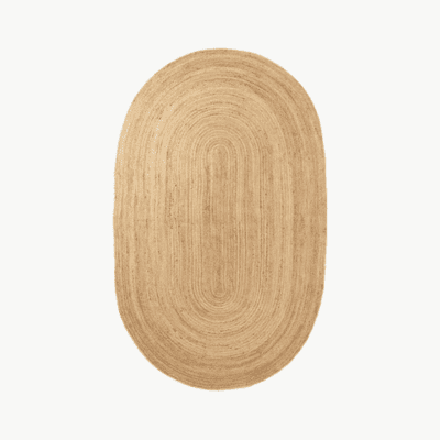 FERM LIVING - Eternal Oval Jute Rug - japandi living room decor