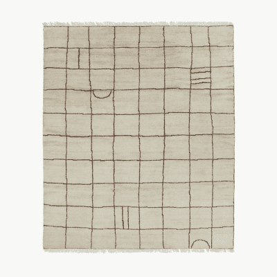 Irregular Grid Hand-Knotted Wool Rug by Sarah Sherman Samuel