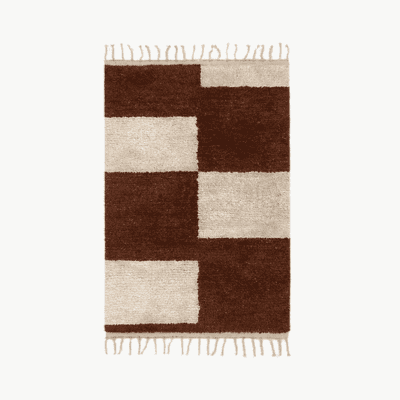 Mara Rug by ferm LIVING - moody bedroom