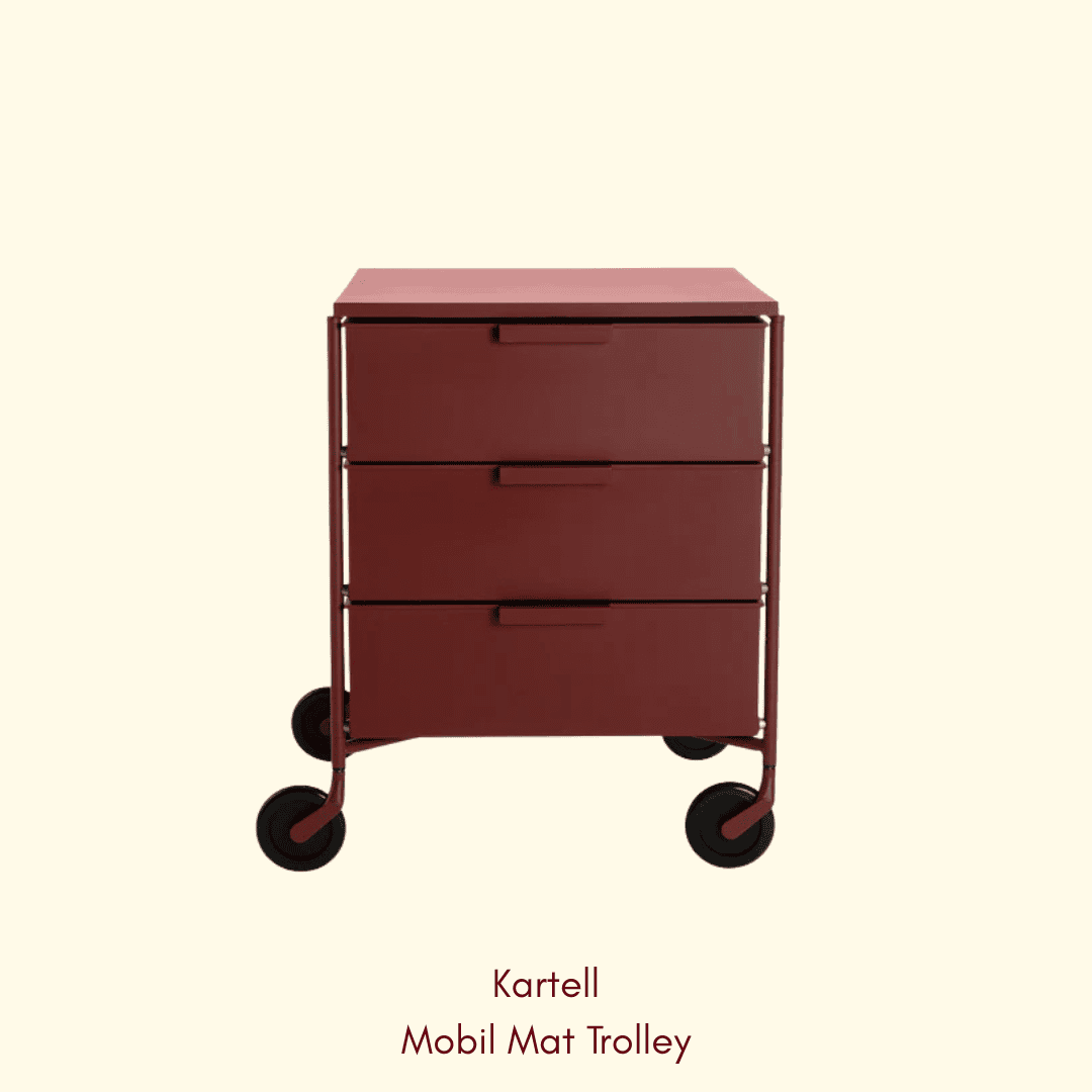 Kartell - Mobil Mat Trolley - in burgundy
